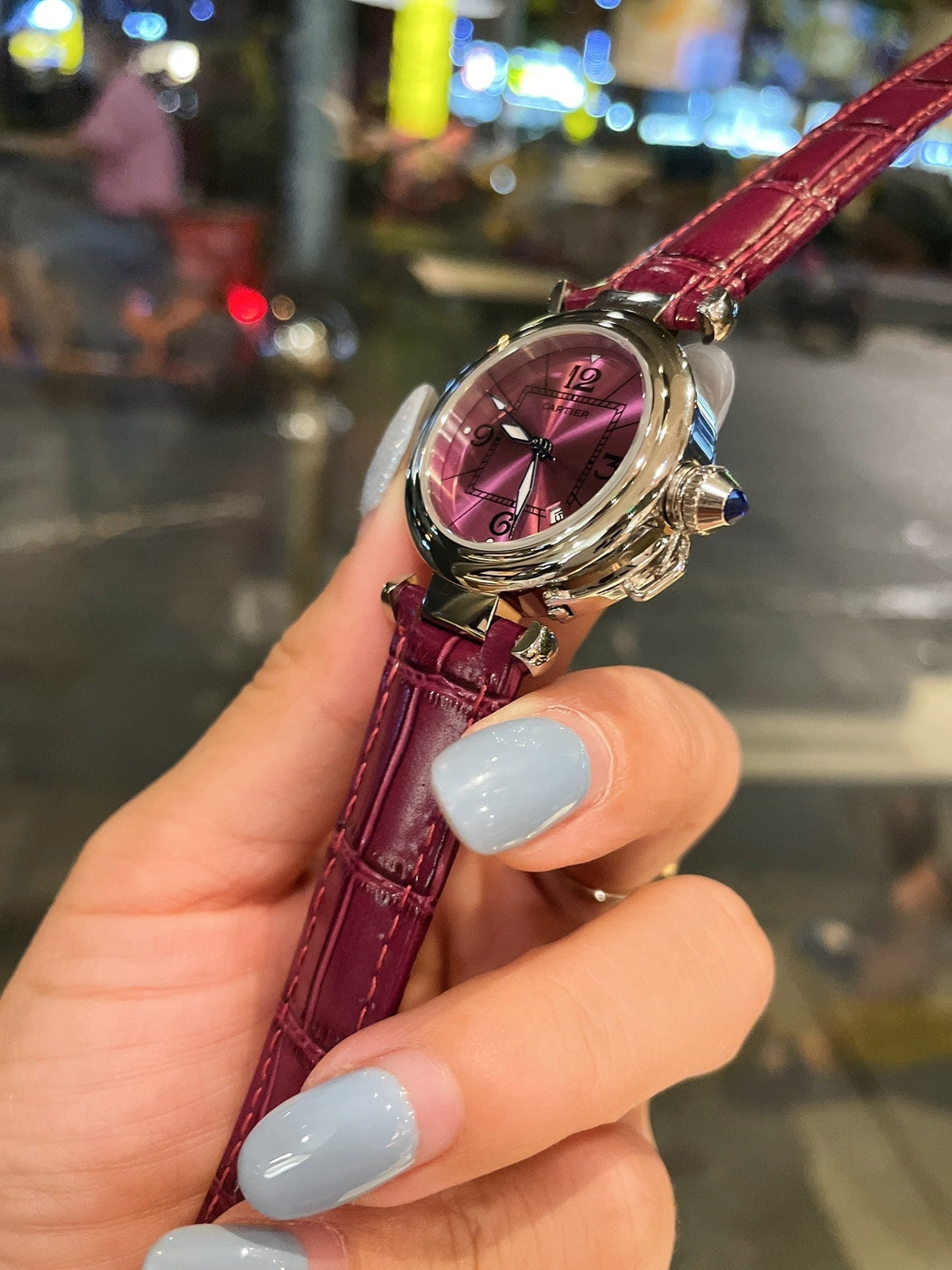 PASHA DE CARTIER 35MM QUARTZ DARK PINK DIAL