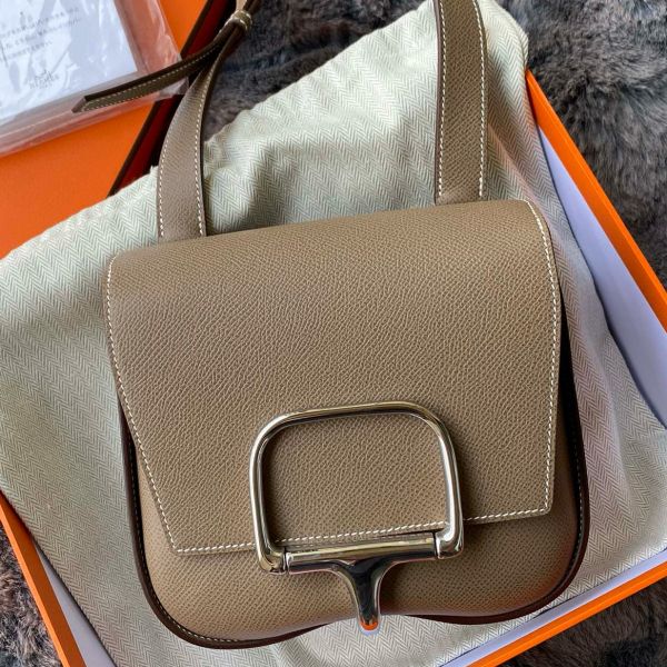HERM Della Cavalleria II Mini Bag in Taupe Epsom Calfskin