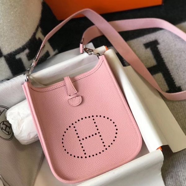 HERM Evelyne III TPM Bag In Pink Clemence Leather