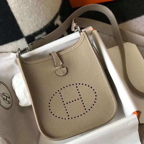 HERM Evelyne III TPM Bag In Tourterelle Clemence Leather