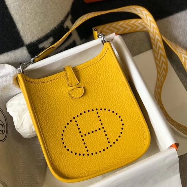HERM Evelyne III TPM Bag In Yellow Clemence Leather