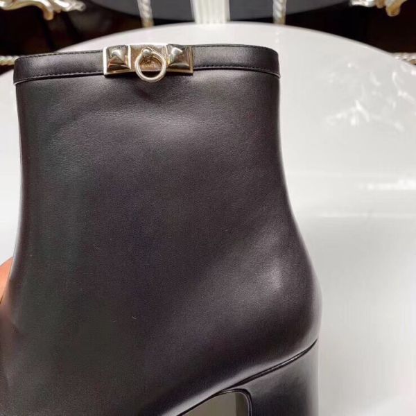 HERM Black Calfskin Power Low Boot