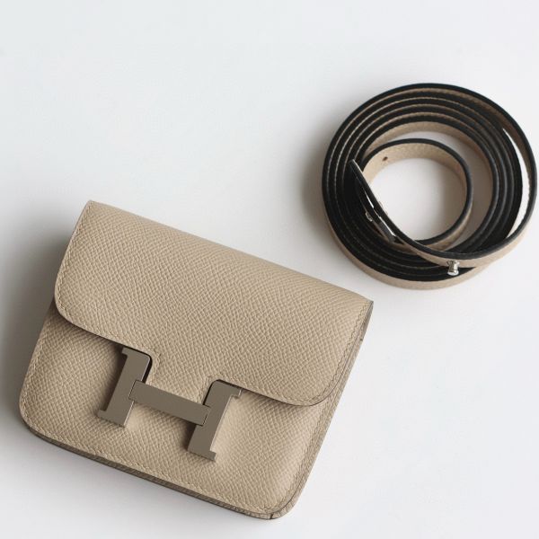 HERM Constance Slim Wallet in Tourterelle Epsom Calfskin