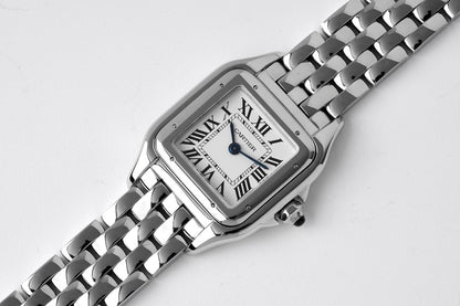 PANTHERE DE CARTIE 22MM QUARTZ STEEL WHITE DIAL