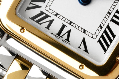 PANTHERE DE CARTIE 22MM QUARTZ GOLD STEEL WHITE DIAL