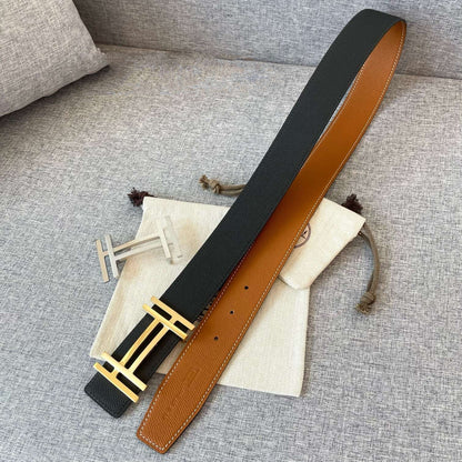 DOUBLE H 38MM BLACK BROWN LEATHER