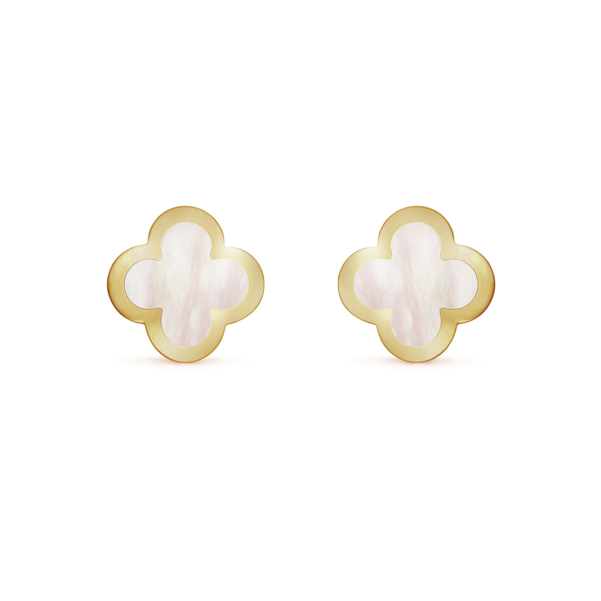 PURE CLOVER MOP PINK GOLD EARRINGS