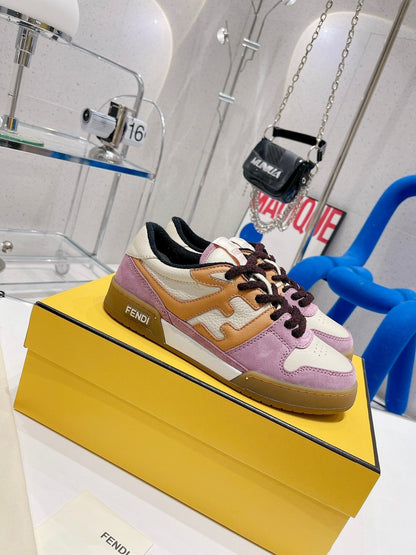 FENDI CASUAL SNEAKER IN COLORFUL CALFSKIN AND SUEDE