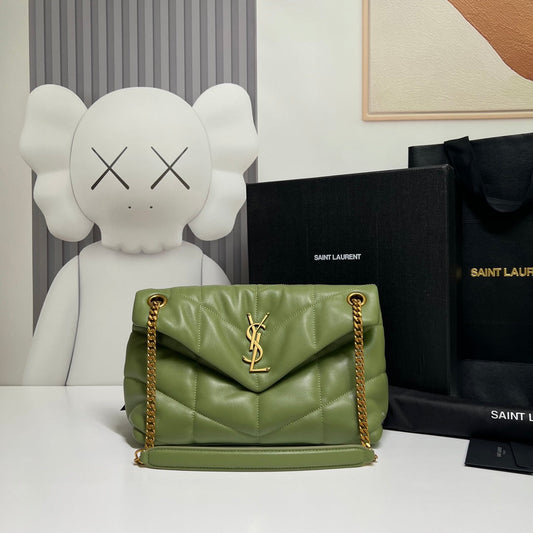 PUFFER TOY 29 IN FERN GREEN LAMBSKIN GOLD HARDWARE