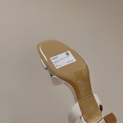 HOLY 75 SANDAL IN WHITE GRAINED CALFSKIN