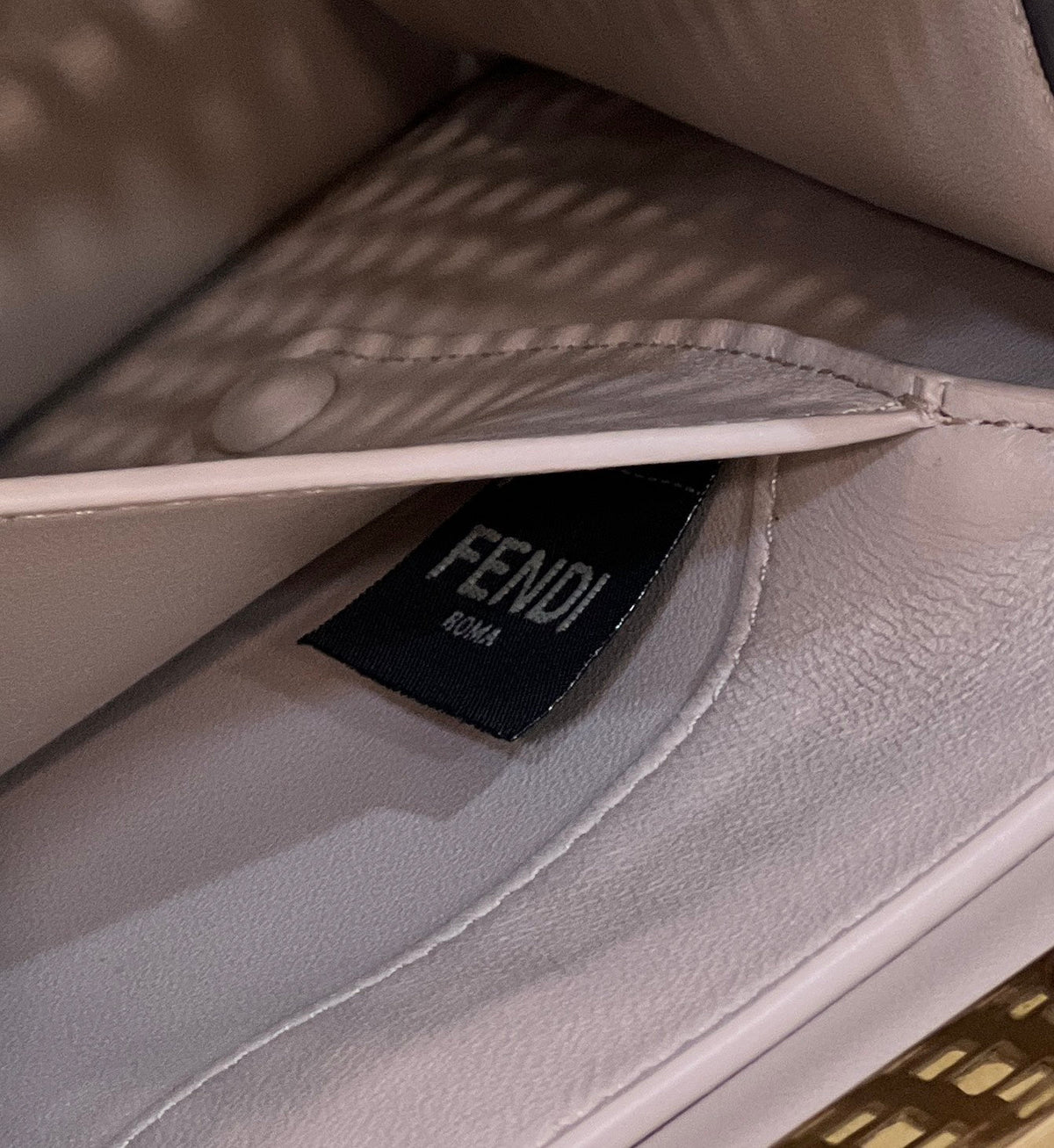 PEEKABOO ISEEU 34 IN WHITE PERFORATED CALFSKIN GOLD HARDWARE