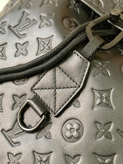 DISCOVERY BACKPACK 54 IN BLACK EMBOSSED MONOGRAM CALFSKIN