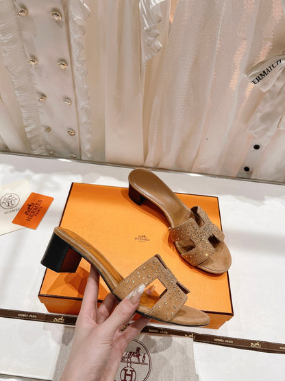 0ASIS SANDALS BRIGHT ORANGE LAMBSKIN ATTACH CRYSTAL