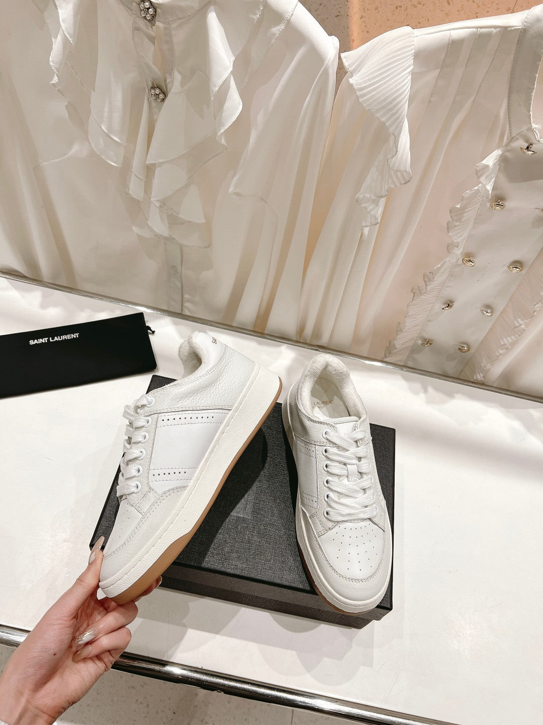 SL SL/61 SNEAKERS WHITE PERFORATED CALFSKIN