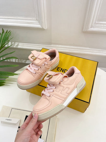 FENDI TRAINER SNEAKER IN LIGHT PINK LAMBSKIN