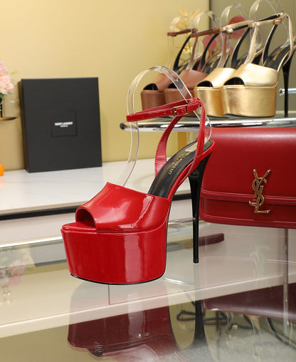 SL SUPER HIGH HEELS SANDAL RED CALFSKIN