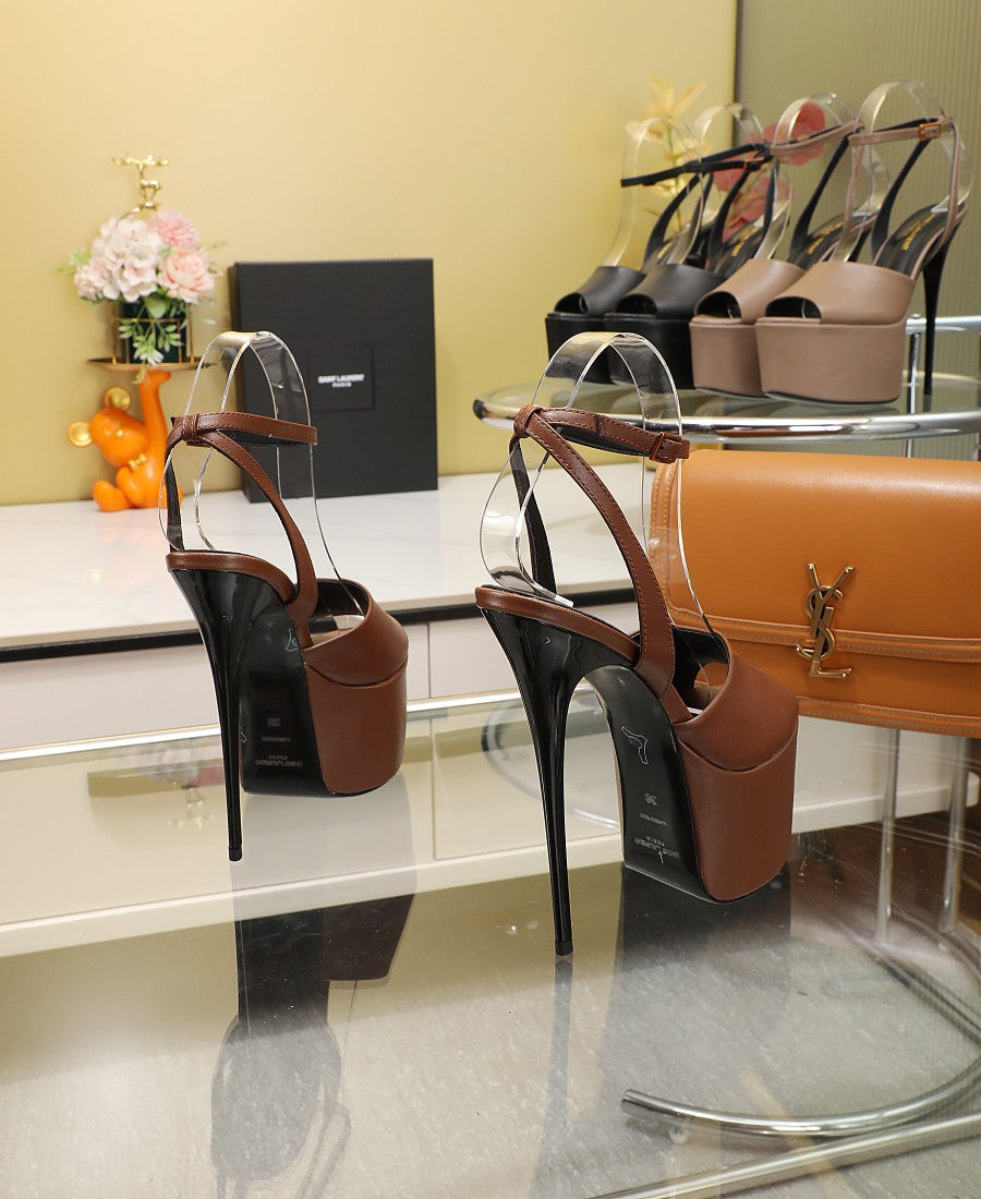 SL SUPER HIGH HEELS SANDAL RUSSET CALFSKIN