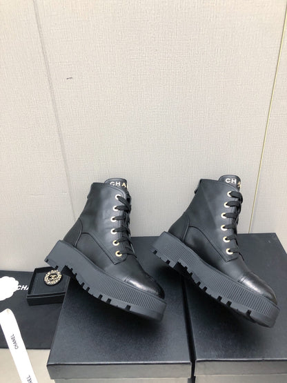 MARTIN SHORT BOOTS BLACK LAMBSKIN