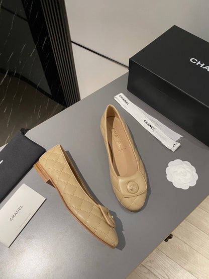 BALLET FLAT BEIGE CREAM LAMBSKIN