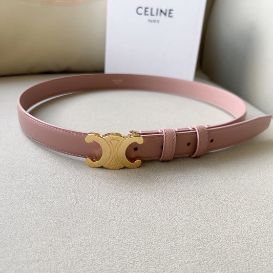 Medium Triomphe Belt 25mm Pink Calfskin Ghw