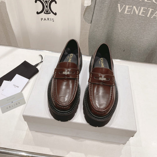 CHUNKY LOAFER IN PENNY BROWN POLISHED BULLSKIN