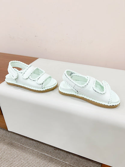REFINED DAD SANDAL IN WHITE LAMBSKIN