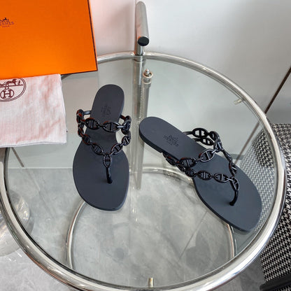 ISLAND SANDAL BLACK PVC WATERPROOF
