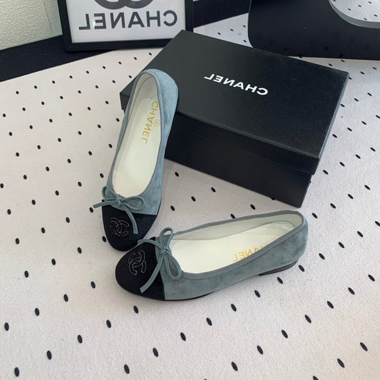 BALLET FLAT ICEBERG BLUE MIX BLACK VELVET