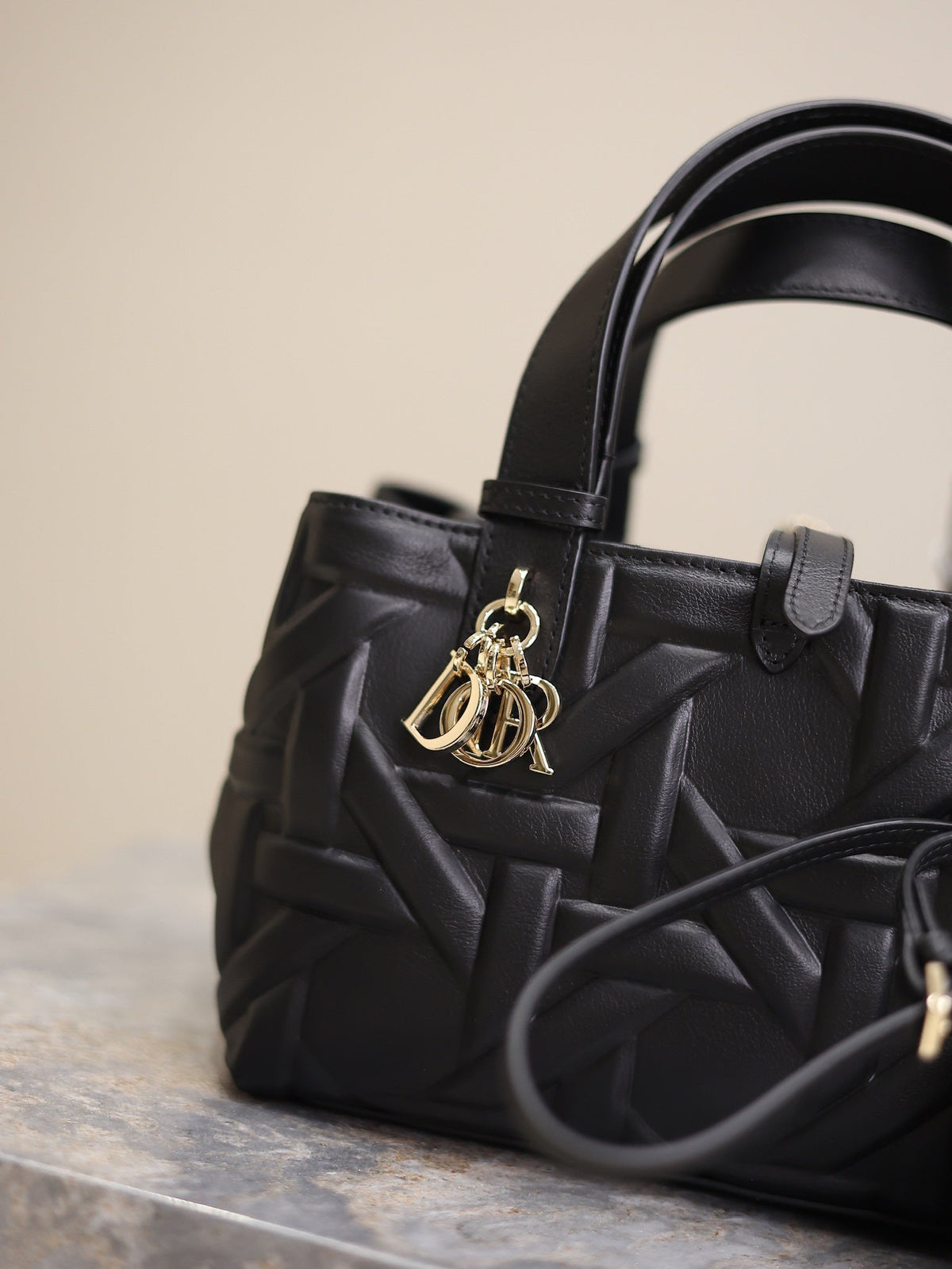 MINI TOUJOURS BAG 23 IN BLACK CANNAGE GRAPHIC CALFSKIN