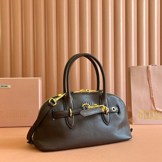 AVENTURE NAPPA BAG 33 IN CEDAR BROWN LAMBSKIN GOLD HARDWARE