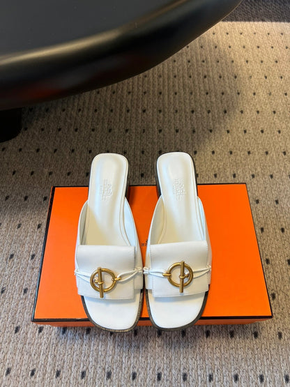 ILOT 55 MM SANDAL IN WHITE CALFSKIN