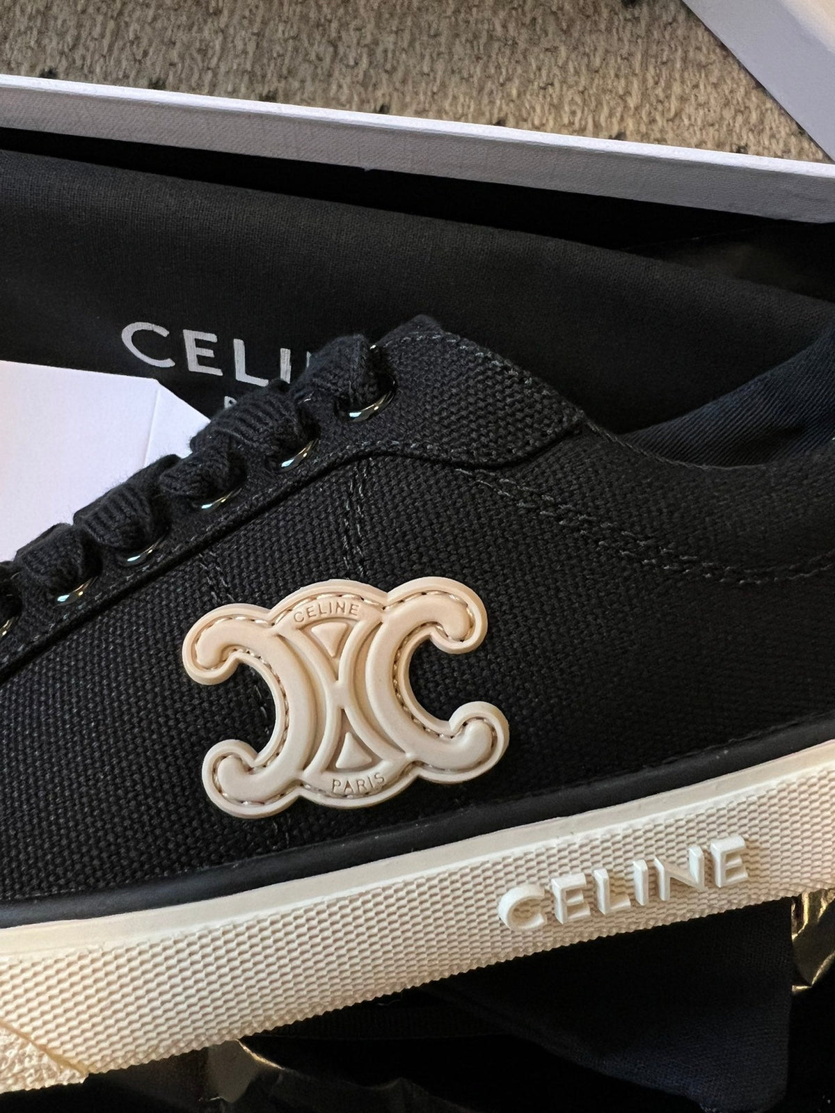 TRAINER LOW LACE-UP SNEAKER IN BLACK CANVAS