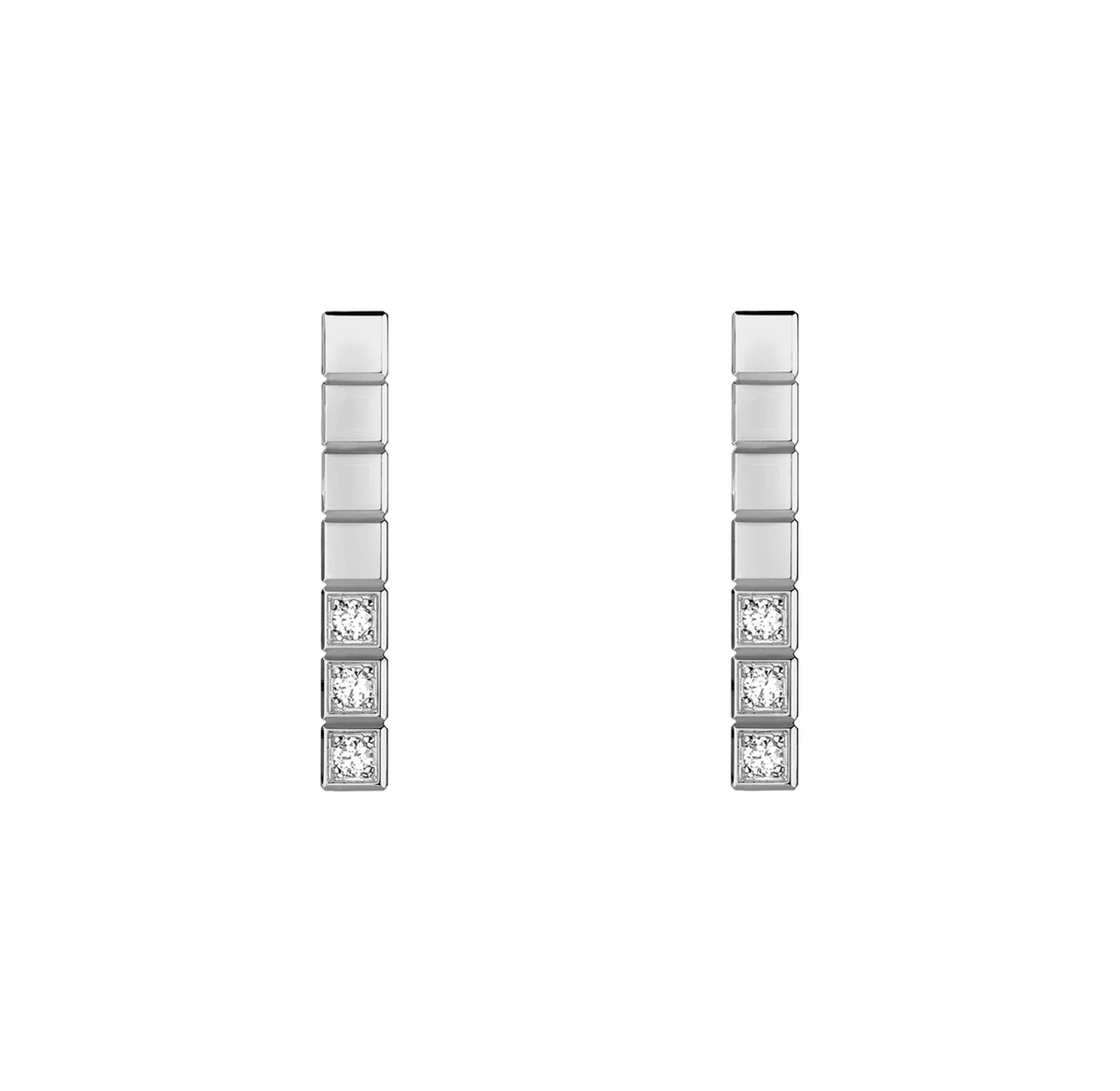 ICE CUBE SILVER DIAMONDS EARRINGS