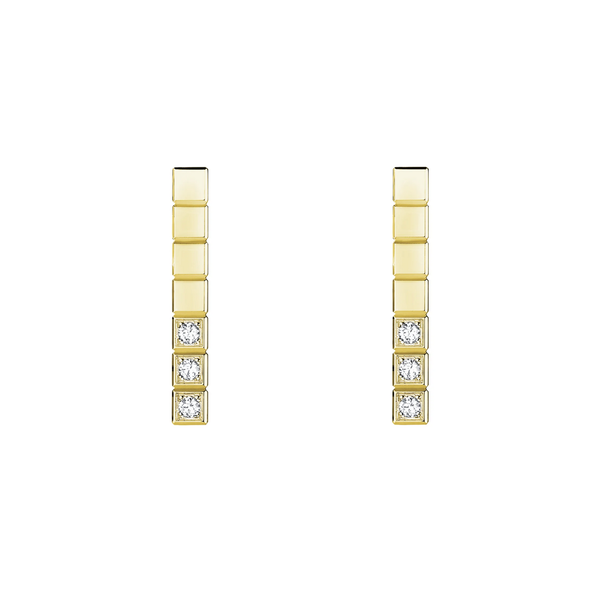 ICE CUBE GOLD DIAMONDS EARRINGS