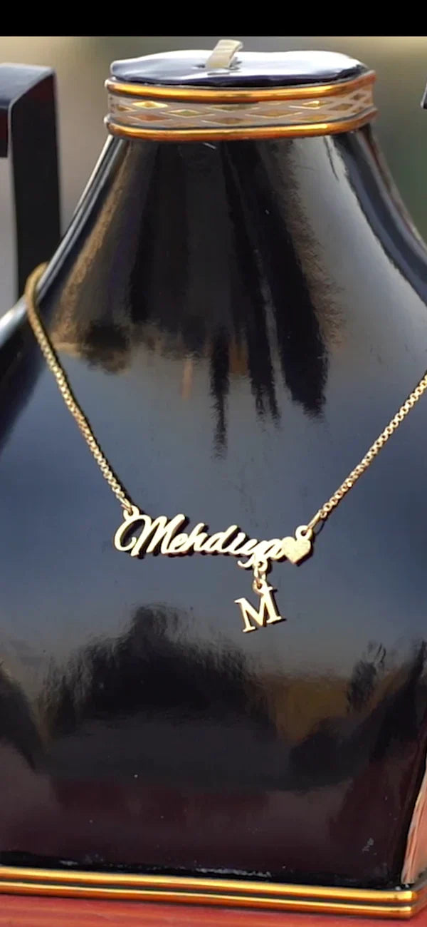 Customized Name Necklace – Personalized Name Pendant with Heart | Custom Jewelry Gift for Women