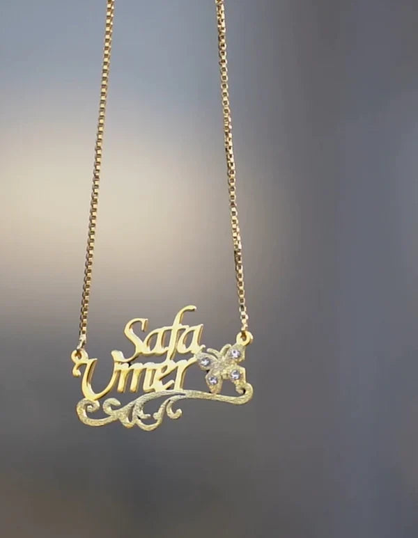 Customized Name Necklace – Personalized Name Pendant with Heart | Custom Jewelry Gift for Women
