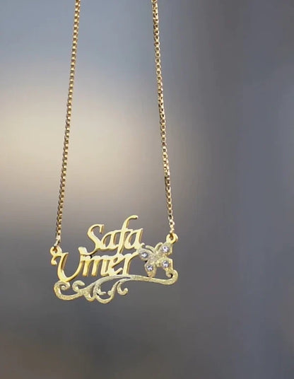 Customized Name Necklace – Personalized Name Pendant with Heart | Custom Jewelry Gift for Women