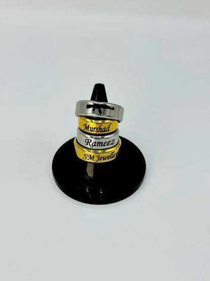 Engraved Name Couple  Rings