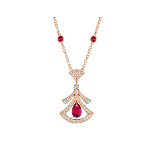 DREAM NECKLACE CARNELIAN DIAMOND PINK GOLD