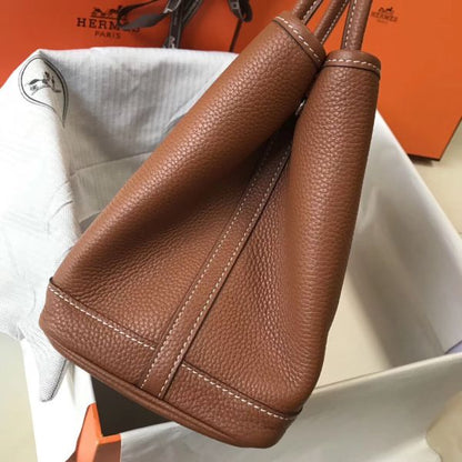 HERM Garden Party 30 Bag In Gold Taurillon Leather