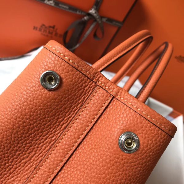 HERM Garden Party 30 Bag In Orange Taurillon Leather