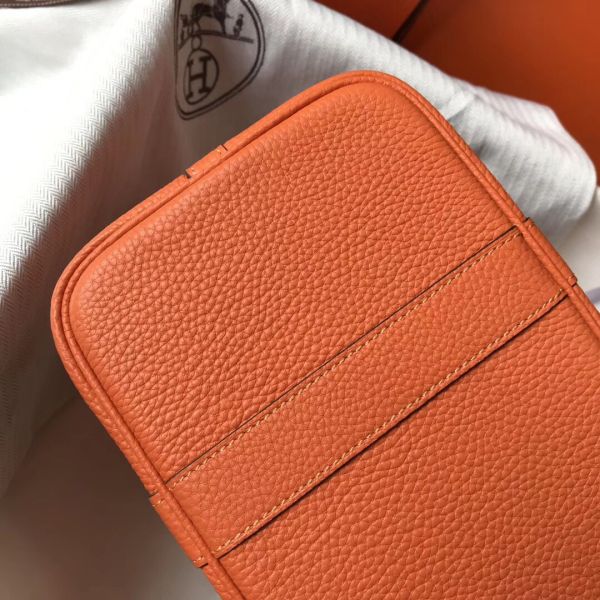 HERM Garden Party 30 Bag In Orange Taurillon Leather