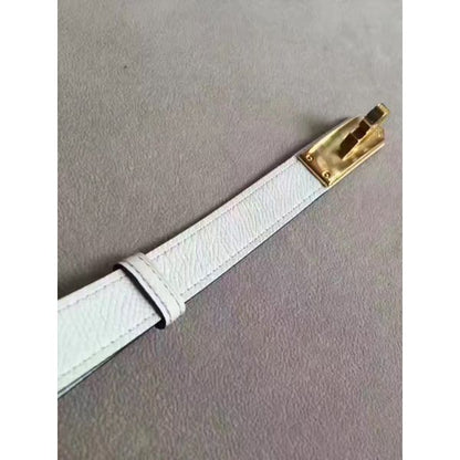 HERM Kelly 18 Belt In White Epsom Leather