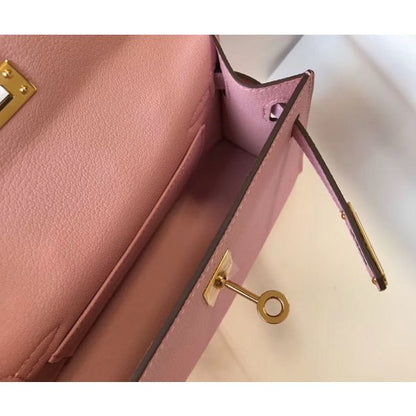 HERM Kelly Mini II Bag In Mauve Sylvestre Epsom Leather GHW