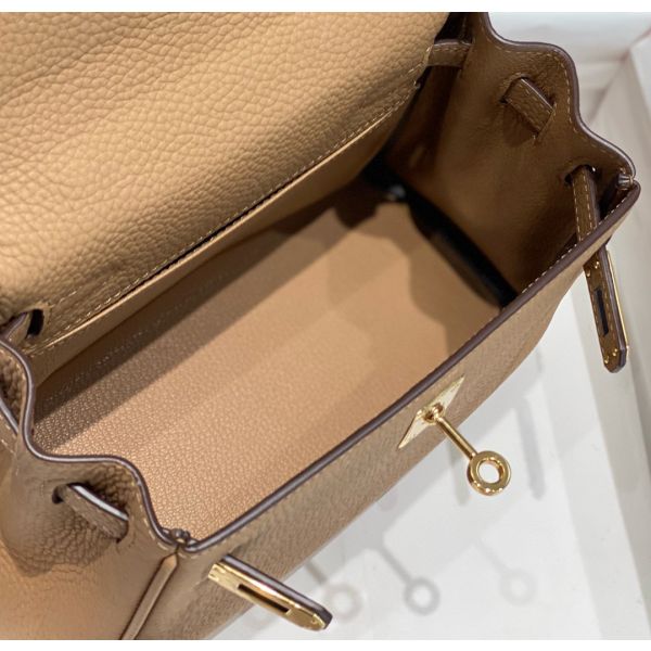 HERM Kelly 20cm Bag In Chai Clemence Leather GHW