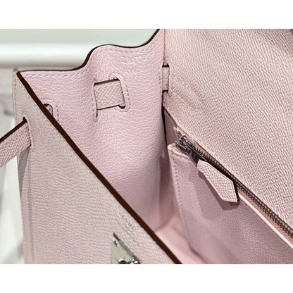 HERM Kelly 28cm Bag In Mauve Pale Epsom Leather PHW