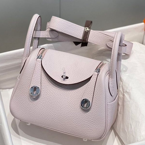 HERM Lindy Mini Bag In Mauve Pale Clemence Leather PHW