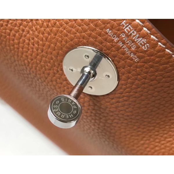 HERM Lindy 30cm Bag In Gold Clemence Leather PHW