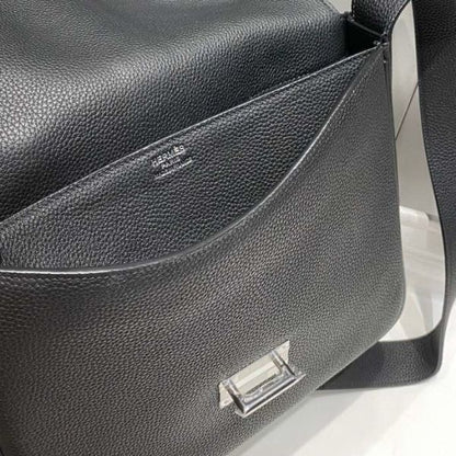 HERM Steve Light Junior Messenger Bag in Black Clemence Leather