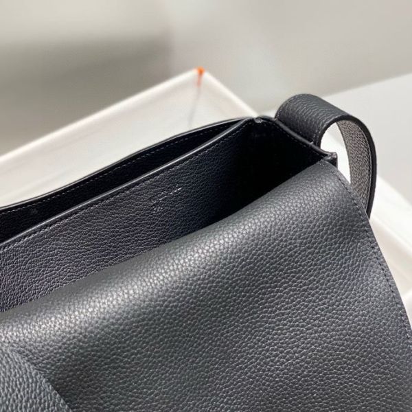 HERM Steve Light Junior Messenger Bag in Black Clemence Leather